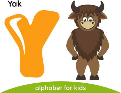 alphabet y for yak Paper Print