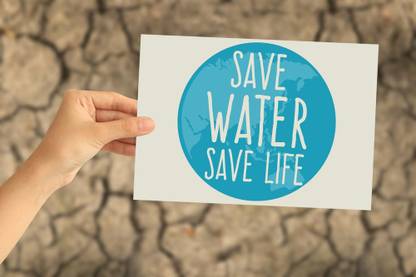 save water save life sticker poster|save water quotes|environment poster|slogans|size:12x18 inch|multicolor Paper Print