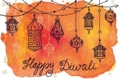 Happy Diwali festival |festival poster|diwali poster| Paper Print