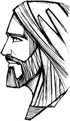 KD pencil drawn jesus Sticker Poster Paper Print