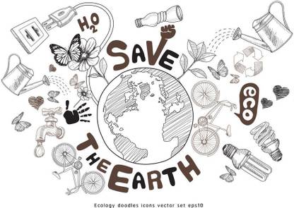 save the earth sticker poster|save water quotes|environment poster|slogans|size:12x18 inch|multicolor Paper Print