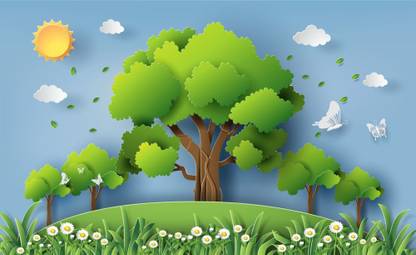 KD many trees in a forest sticker poster|save water quotes|environment Paper Print