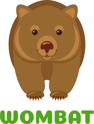 wombat |poster for kids|alphabest posters|number posters|kids learning chart posters|kids room posters|: Paper Print