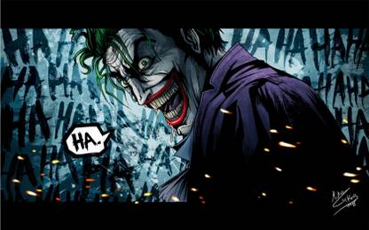 Batman Joker Drawing Frameless Fine Quality Poster Fine Art Print