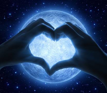 hands make heart |moon quotes|wall poster|romantic poster|moon poster Paper Print Paper Print
