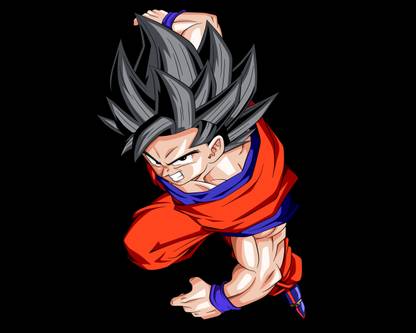goku normal form sticker poster|dragon ball z poster|anime poster|size:12x18 inch|multicolor Paper Print