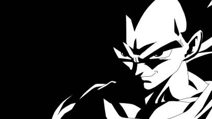 vegeta black and white sticker poster|dragon ball z poster|anime poster|size:12x18 inch|multicolor Paper Print