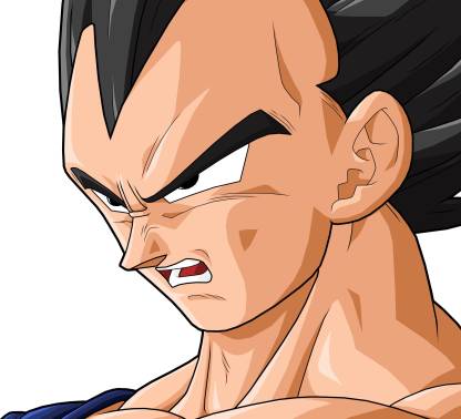 angry vegeta face sticker poster|dragon ball z poster|anime poster|size:12x18 inch|multicolor Paper Print