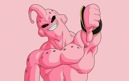 majin buu sticker poster|dragon ball z poster|anime poster|size:12x18 inch|multicolor Paper Print