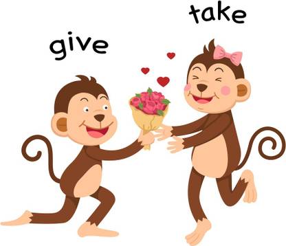 difference between give and take |poster for kids|alphabest posters|number posters|kids learning chart posters|kids room posters|size:12x18 inch Paper Print