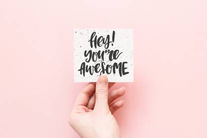hey you're awesome |Motivational Poster Paper Print