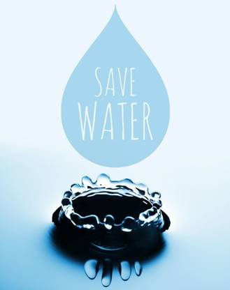 save water new water drop sticker poster|save water quotes Paper Print