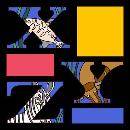 KD alphabet xyz Sticker Paper Print