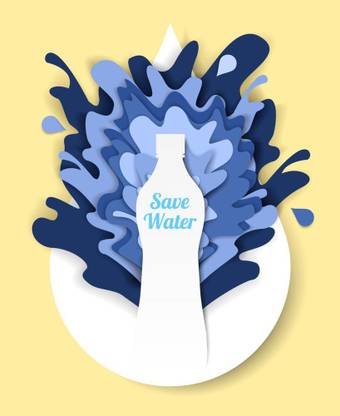 save water new sticker poster|save water quotes|environment poster|slogans|size:12x18 inch|multicolor Paper Print