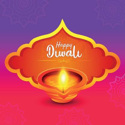 happy diwali pink background M Paper Print