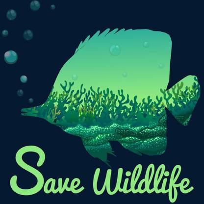 KD save wildlife sticker poster|save water quotes|environment poster|slogans| Paper Print