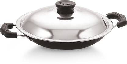 ANJALI Diamond Dura Appam Chetty 210mm with S.S. Lid Appachatty with Lid 0.8 L capacity 0 cm diameter