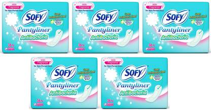 SOFY ANTI BACTERIA PANTY LINER, 36 Pcs PACK, COMBO OF 5 PACKS Pantyliner