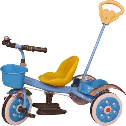 Oximus Tricycle for kids with parent handle and basket at front and back (Blue) LovelyTricycle-9 Tricycle