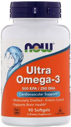 Now Foods Ultra Omega-3, 500 EPA/250 DHA, 90 Softgels
