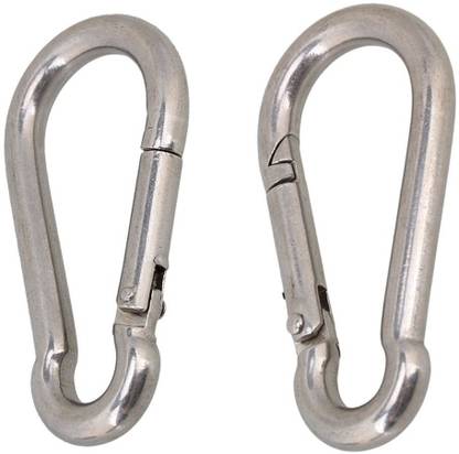 Punjabi jutti Stainless Steel Spring Snap Hook Carabiner Locking Carabiner (Grey) Locking Carabiner