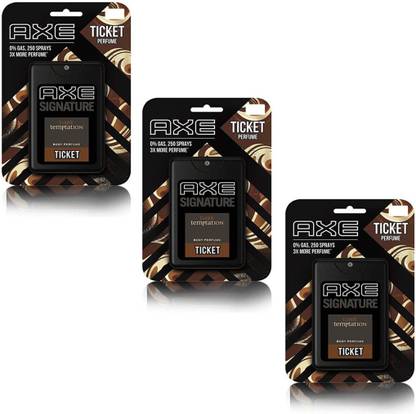 AXE SIGNATURE TICKET, DARK Temptation CHOCOLATE FRAGRANCE 17ml Each Perfume Body Spray  -  For Men