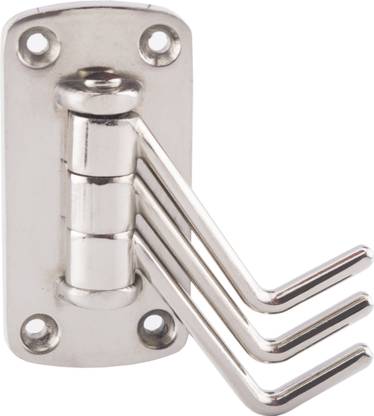 VR Flexible RG 3 Pin Cloth Hanger Bathroom Wall Door Hooks For Hanging keys, Clothes, Towel Swivel Hook 3