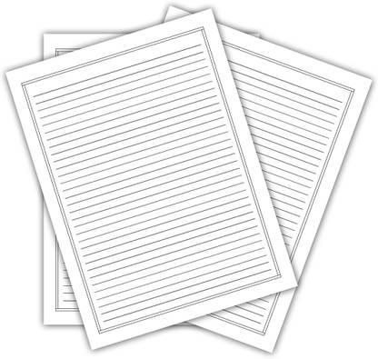 WAYTOBUY A4 60 Assignment Or Project 2 Line Black Border 70 GSM One Side Ruled Normal Size (A4) 70 gsm Bond Paper