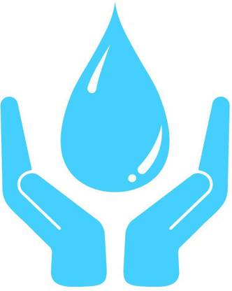 hand holding water drop blue sticker poster|save water quotes Paper Print