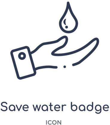 save water badge sticker poster|save water quotes|environment poster|slogans|size:12x18 inch|multicolor Paper Print