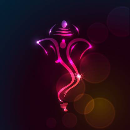 Lord Ganesha on dark |festival poster Paper Print