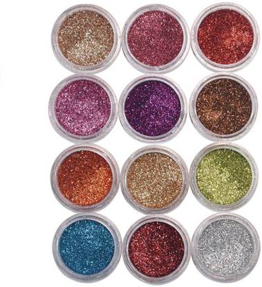Uchiha set of 12 MultiColor Eye Shadow Glitter Powder & nail art