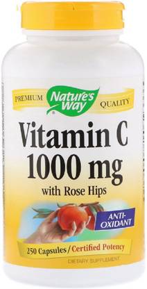 Nature's Way Vitamin C with Rose Hips, 1,000 mg, 250 Capsules