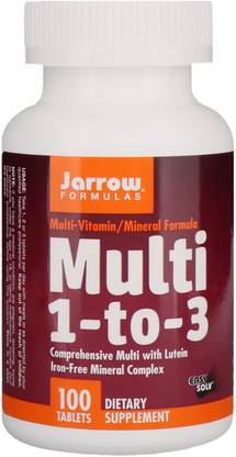 Jarrow Formulas Multi 1-to-3, with Lutein, Iron-Free, 100 Tablets