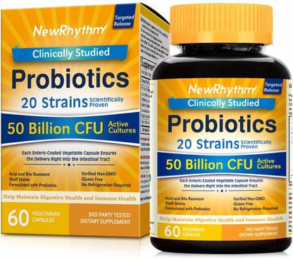 NewRhythm Probiotics 50 Billion CFU 20 Strains Targeted Release Technology