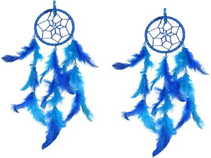 Winberg Blue Dream catcher Combo Pack Cotton, Feather Dream Catcher