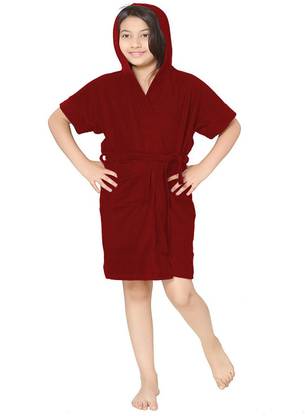 Poorak Maroon XL Bath Robe