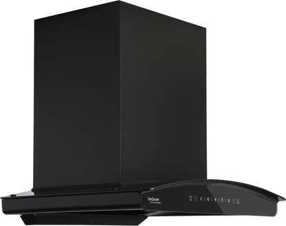Hindware Nadia 60cm 1200 cube/hr Filterless Motion Sensor Auto Clean Wall Mounted Black 1350 CMH Chimney