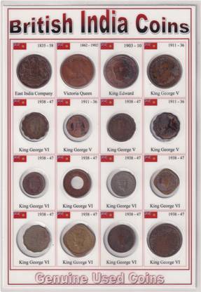 Coins & Stamps East India Company Coins 1835 to British India Coins 1947 16 Different Coins @ coinstamp.in Ancient Coin Collection