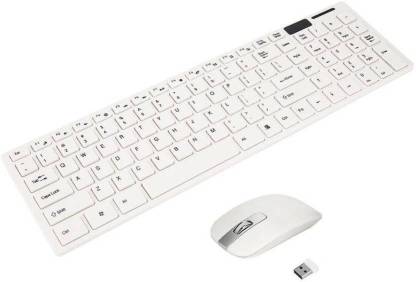 Holiday Ultra Thin fashion 2.4G Wireless Keyboard & Mouse Combo Kit Wireless Multi-device Keyboard (white) Wireless Desktop Keyboard