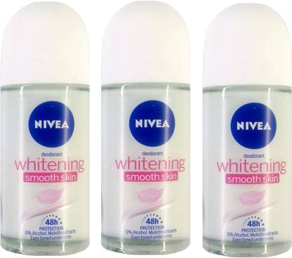 NIVEA Whitening Smooth Skin Deodorant Roll-on 3 units of 50ml Deodorant Roll-on  -  For Women