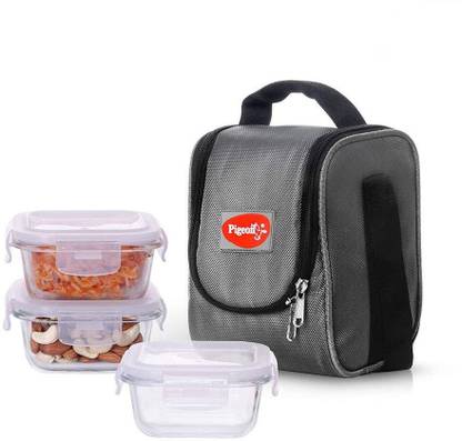 Pigeon 14340 Square Therma Fresh 3 Containers Lunch Box