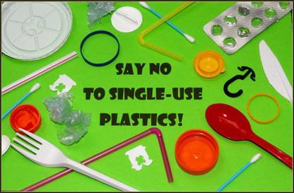 say no to single use plastic |save environment|NO plastic|save Paper Print