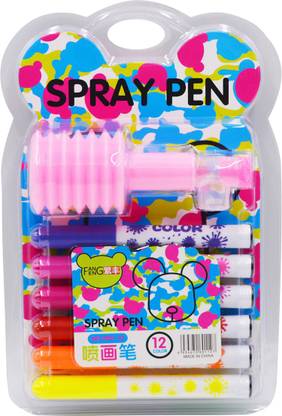 Quickk Classic One Set Blow Spray Pen Nib Nib Sketch Pens  with Washable Ink