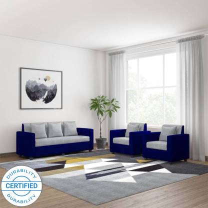 Westido Covi Fabric 3 1 Blue Grey, Blue Gray Sofa Set