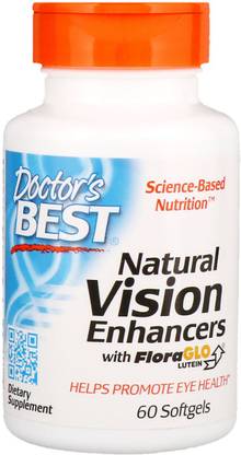 Doctor's Best Natural Vision Enhancers, with FloraGlo Lutein, 60 Softgels