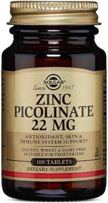 Solgar Zinc Picolinate, 100 Tablets