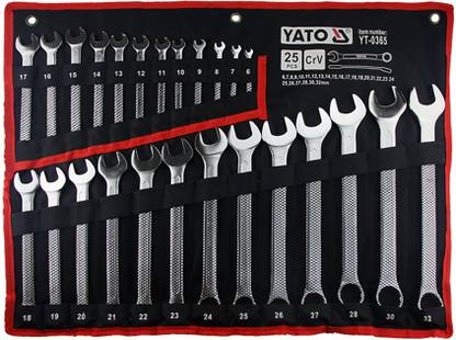 YATO YT-0365 Wrench Set with AS Drive and DIN 3113 and CrV material YT-0365 Double Sided Double Sided Combination Wrench