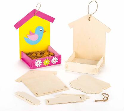 Baker Ross Wooden Bird Feeder Kit Paintable Crafts Children to Build an