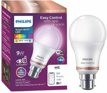 PHILIPS Smart Wi-Fi LED Bulb WiZ Connected B22 9-Watt Smart Bulb